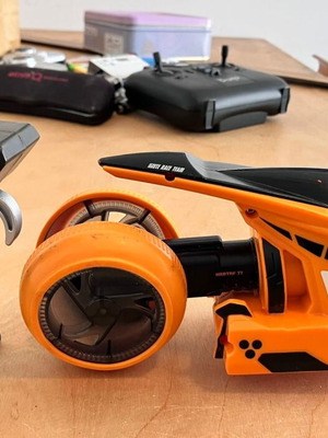Rotating motorcycle toy used with remote control