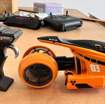 Rotating motorcycle toy used with remote control
