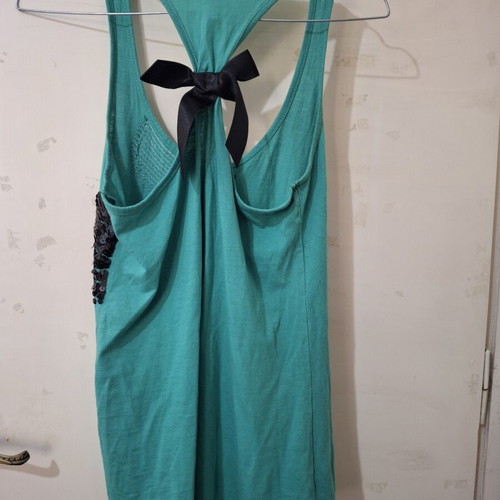 Mickey sleeveless top cotton, like new, size M/L, multicolor green