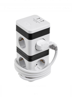 Πύργος πολύπριζο με 8 πρίζες, 2 θύρες USB και 1 USB-C, 3680W νέος
