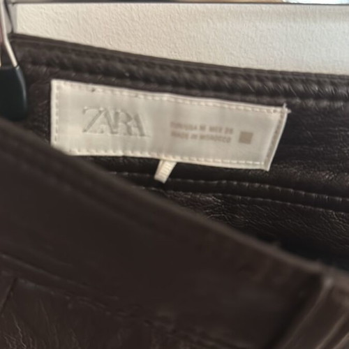 Zara brown leather-look pants new size M