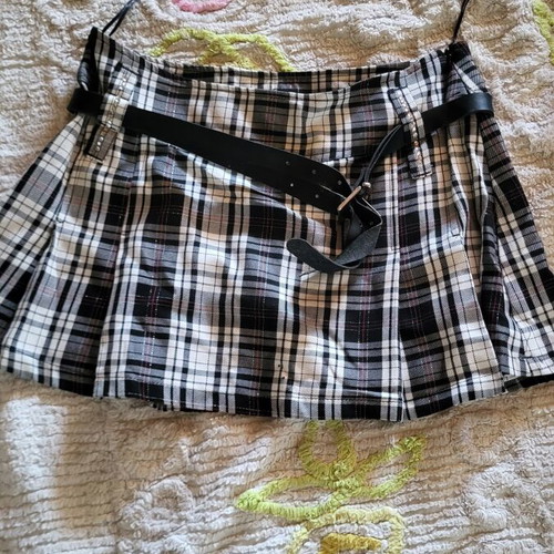 Paranoia Mini Skirt Like New, Checked Black and White