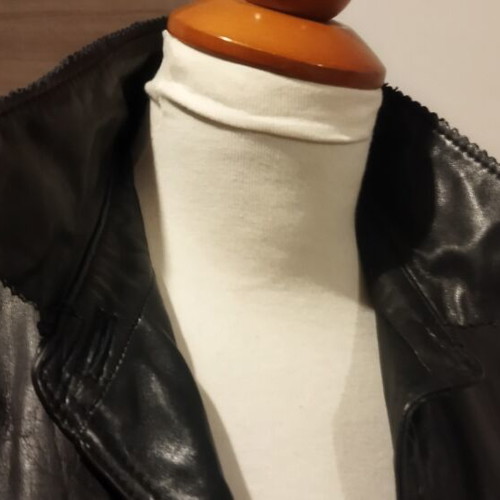 Men's leather jacket used, black, vintage style