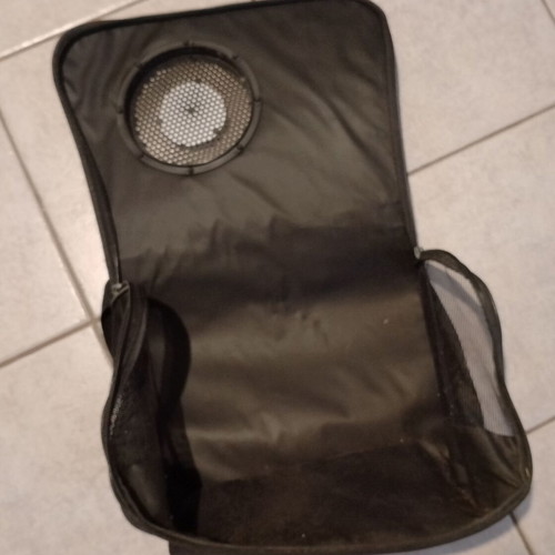 Pet carrier bag used with dog toy