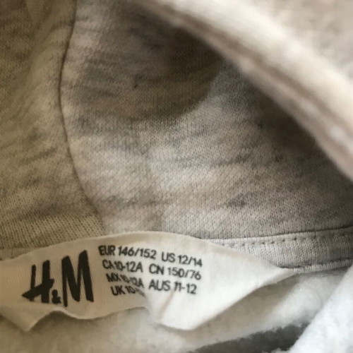 H&M Kids Hoodie Salt Lake City used, size 146/152, grey