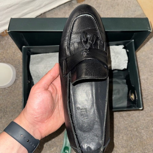 Men's leather loafers with tassel like new, black