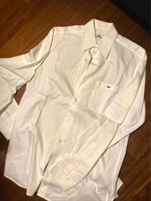 Lacoste white men's dress shirt used, size L/XL, cotton