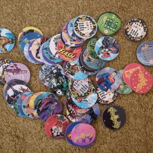 Justice League Chipicao tags used, set of 65 without stickers
