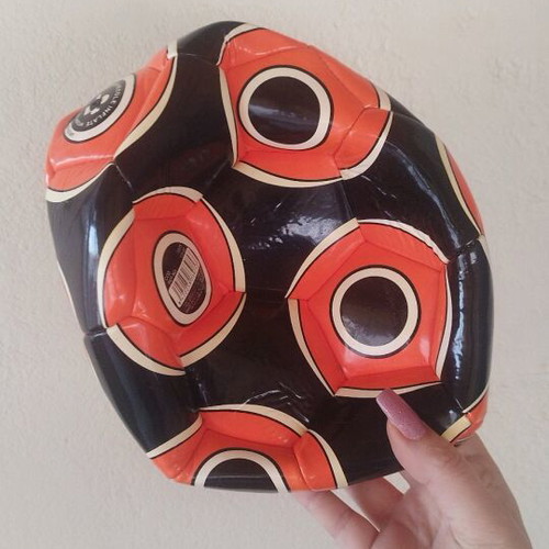 Velero football ball black orange new, 23cm, PVC leather