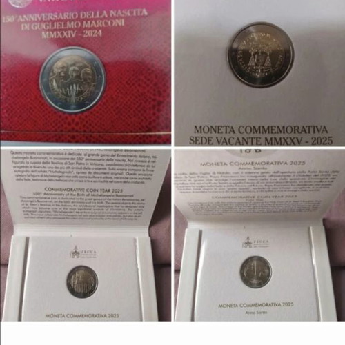 Vatican 4 Coins Card 2024/25 Commemorating Michelangelo