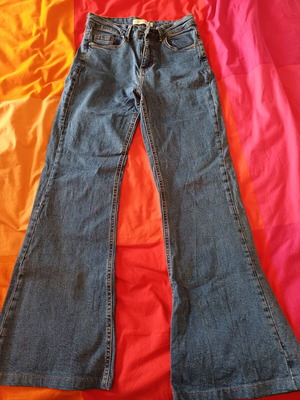 Pink Woman flared jeans like new, blue, size XS/34/6