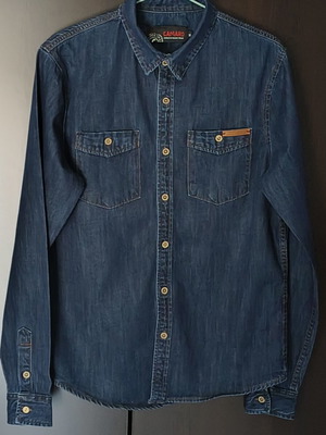Camaro men's denim shirt, size M, blue