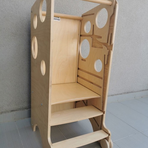 Montessori learning tower with accessories and instruction book