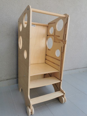 Montessori learning tower with accessories and instruction book