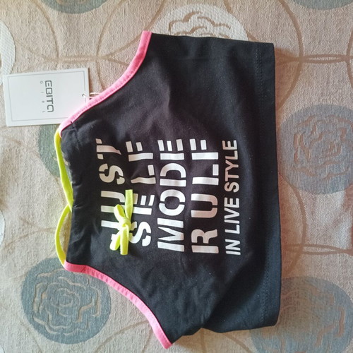 Bustaki or Top for Girls No10, New, Cotton, Black and Yellow