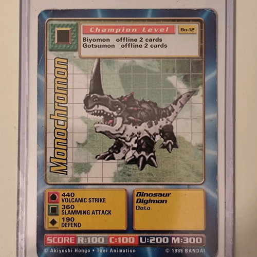 Digimon Bandai 1999 collectible cards used, set of 7