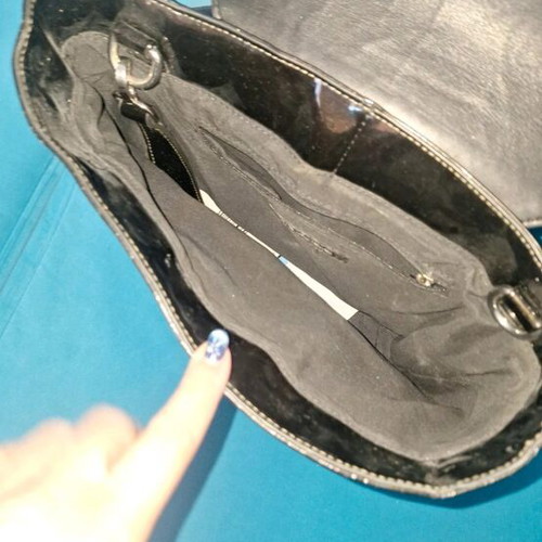 Armani Exchange backpack patent leather like new, black
