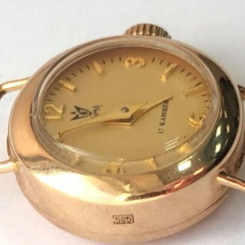 Yashma vintage 14K gold wristwatch, mechanical, women's