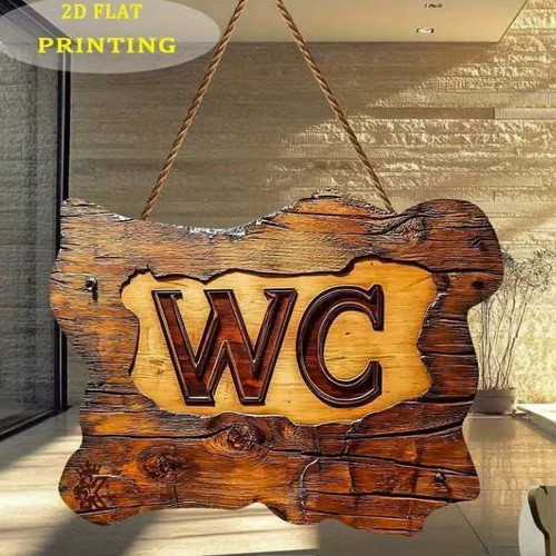 Retro Wooden WC Sign 15 cm new