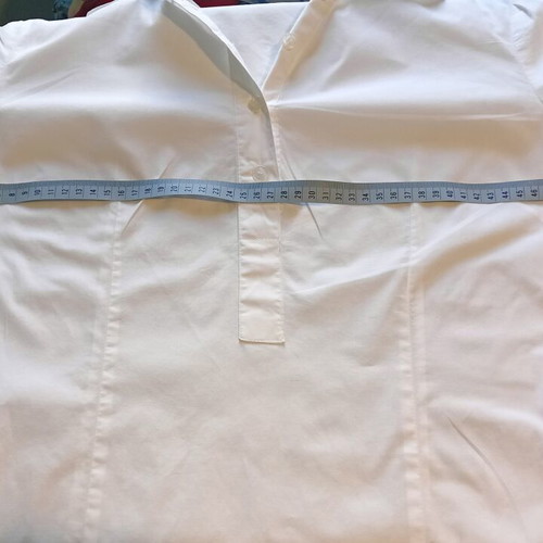 White cotton shirt XL used, 3/4 sleeve with ruffles