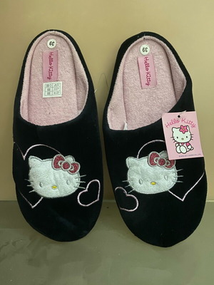 Hello Kitty slippers new in black color, sizes 39 and 41
