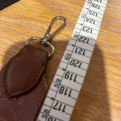 Bag strap new, brown with silver metal details and technoleather