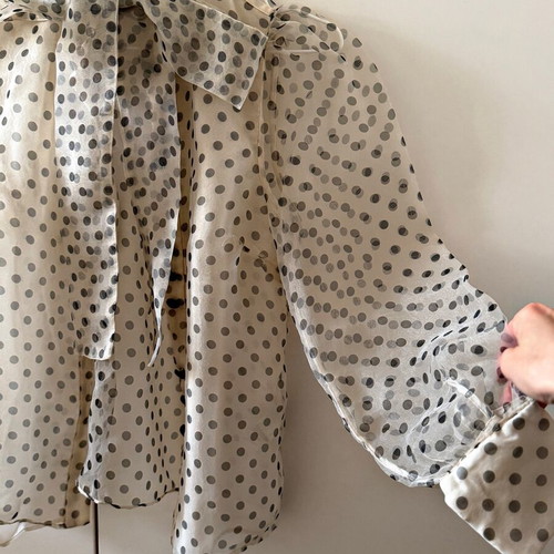 Zara beige shirt with black dots like new, size S