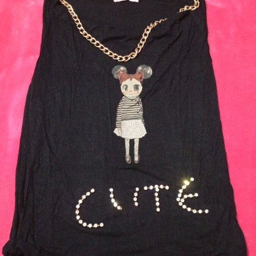 BS Collection black blouse used, size S with design