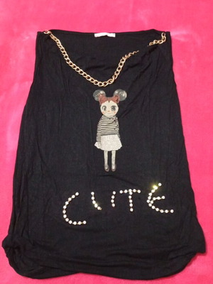 BS Collection black blouse used, size S with design