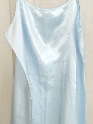 Luxury Baby Blue Satin Top XL XXL like new, adjustable straps