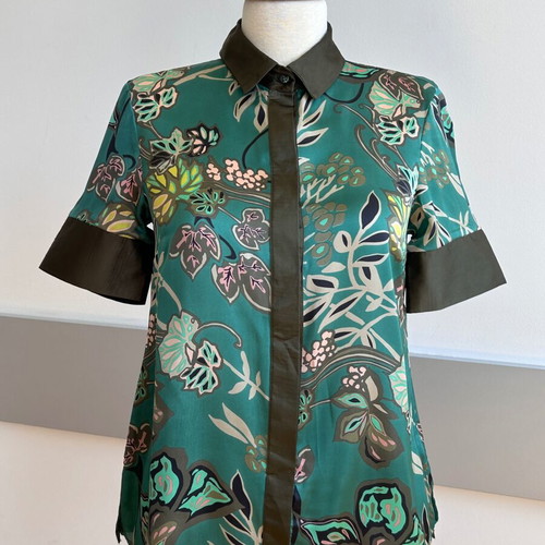 Frederica Erre floral satin shirt size S like new