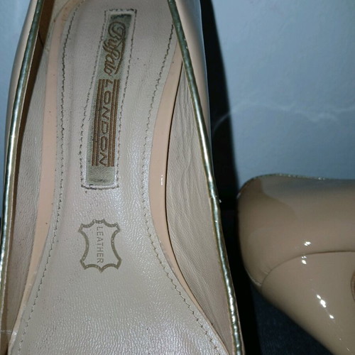Buffalo double-layer leather patent platform pumps 12cm like new