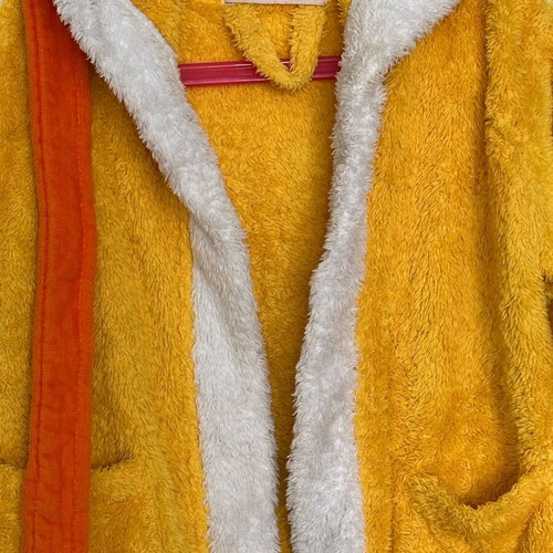 Yellow rabbit bathrobe like new, cotton, size 3-4 years