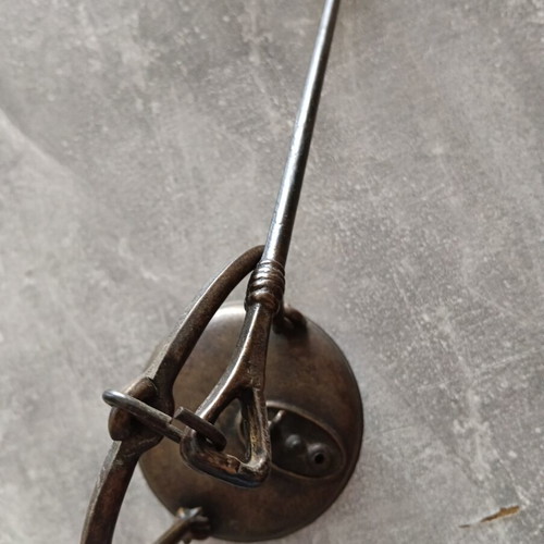 Antique Betty Oil Lamp used, cast iron with rooster design