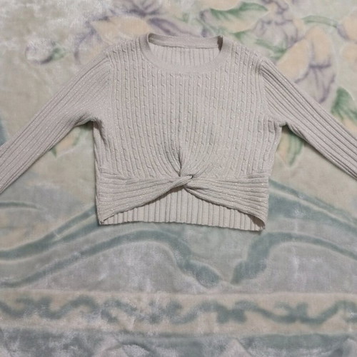 Crop top blouse official beige like new, one size