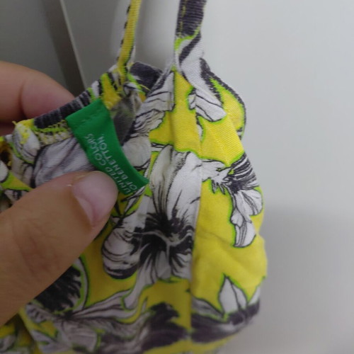 Floral dress Benetton M like new, viscose, yellow