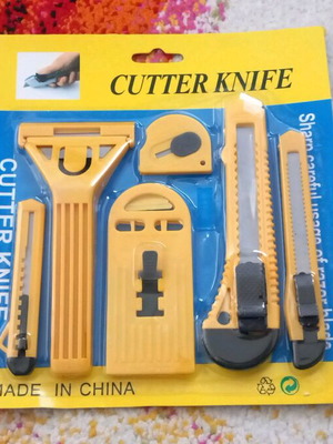 Cutter knife set new, cutting tools for paper and fabric