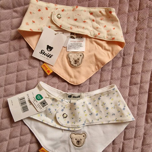 Steiff Baby Bandana bib set 2 pieces new, up to 6 months