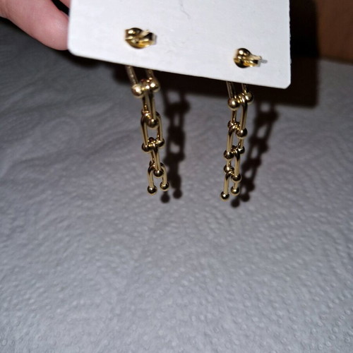 Stainless steel screw earrings new, gold color