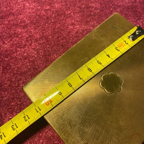 Vintage New York Metal Powder Compact used, 70s makeup souvenir