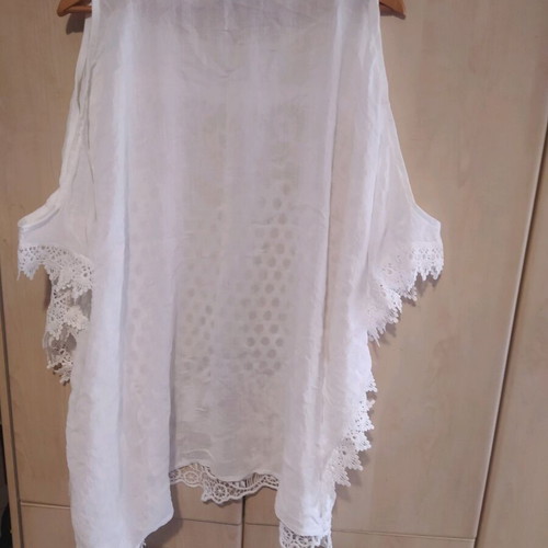 White kaftan oversize, 100% cotton, new