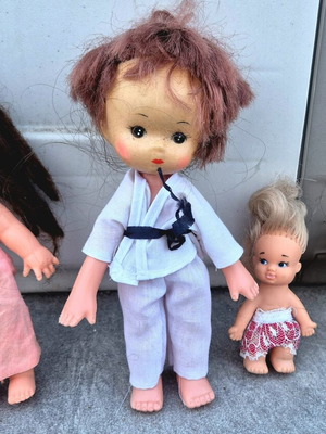 Greek dolls used, set of 9 vintage 60s-70s Kechagia and ceramic
