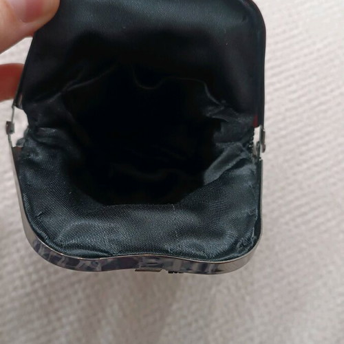 Evening bag like new, black with long chain