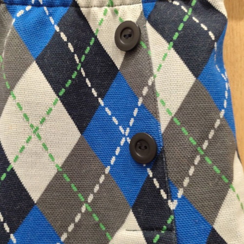 Benetton Y2K argyle mini skirt blue grey S