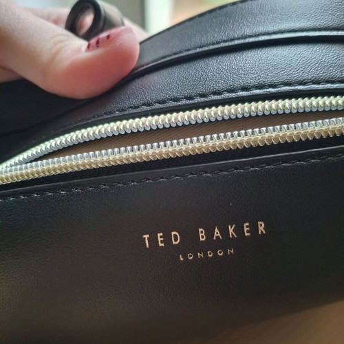 Ted Baker raffia tote bag used, large size, black-beige