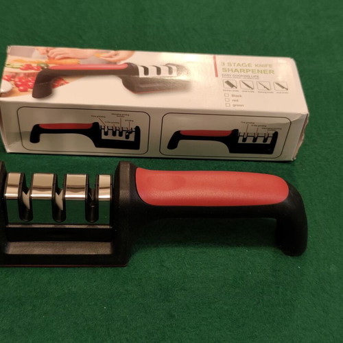 3 Stage Manual Knife Sharpener, ergonomic design