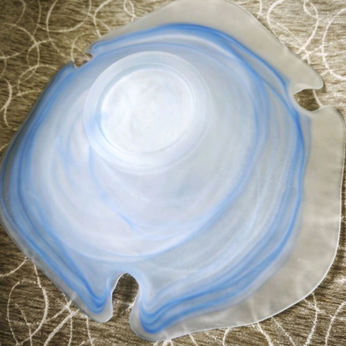 Opaline platter like new, blue shades