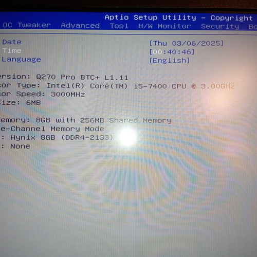 AsRock Q270 Pro BTC+ motherboard like new with digital Win10Pro license