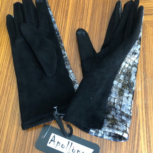 Women's gloves new 2-tone black and gray