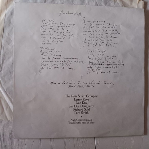 Patti Smith LP record Wave 1979 used, rock